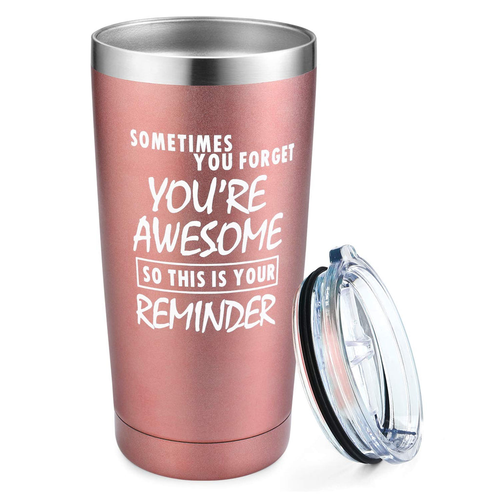 Coworker 20oz Stemless Insulated Cup with Lid (Rose Gold2)